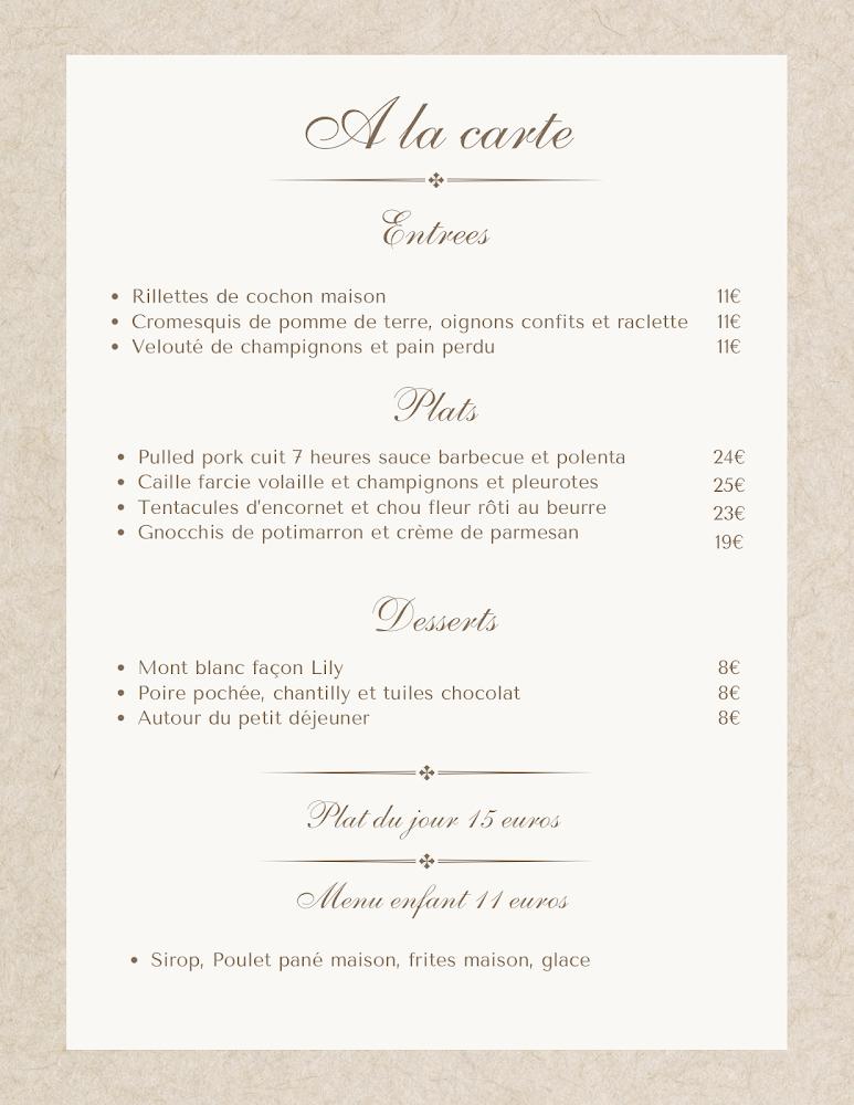 Chez Lily - Menu Image 1